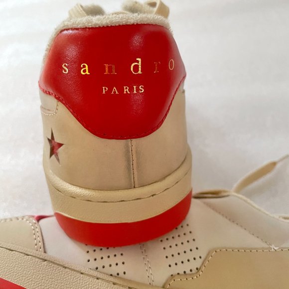 Sandro Paris Leather Star Trainers - Picture 8 of 11